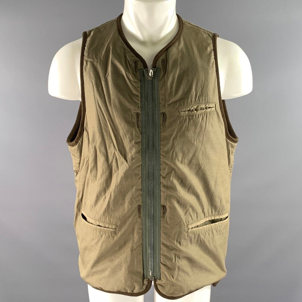 VISVIM Size M Olive Nylon Cotton Blend Reversible Vest